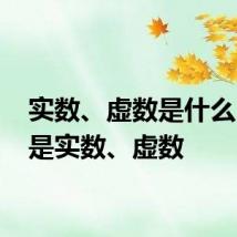 实数、虚数是什么 什么是实数、虚数