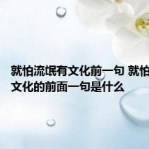 就怕流氓有文化前一句 就怕流氓有文化的前面一句是什么