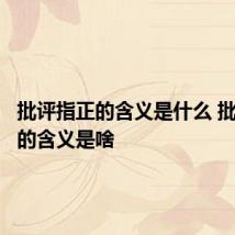 批评指正的含义是什么 批评指正的含义是啥