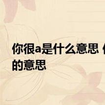 你很a是什么意思 你很a的意思