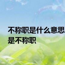 不称职是什么意思 什么是不称职