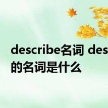describe名词 describe的名词是什么