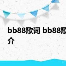 bb88歌词 bb88歌曲简介