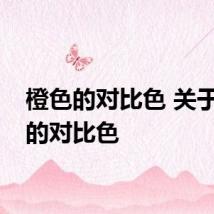 橙色的对比色 关于橙色的对比色