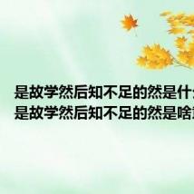 是故学然后知不足的然是什么意思 是故学然后知不足的然是啥意思