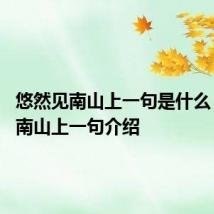 悠然见南山上一句是什么 悠然见南山上一句介绍