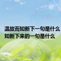 温故而知新下一句是什么 温故而知新下来的一句是什么