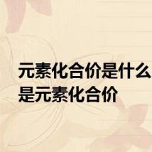 元素化合价是什么 什么是元素化合价