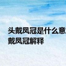 头戴凤冠是什么意思 头戴凤冠解释