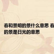 春和景明的景什么意思 春和景明的景是日光的意思