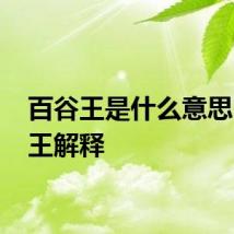 百谷王是什么意思 百谷王解释