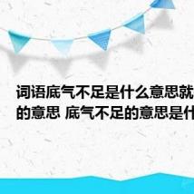 词语底气不足是什么意思就是词语的意思 底气不足的意思是什么