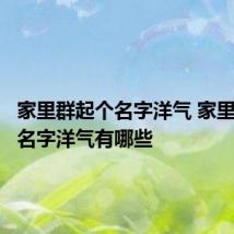 家里群起个名字洋气 家里群起个名字洋气有哪些