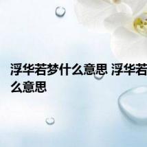 浮华若梦什么意思 浮华若梦是什么意思