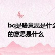 bq是啥意思是什么 bq的意思是什么