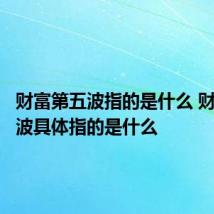 财富第五波指的是什么 财富第五波具体指的是什么