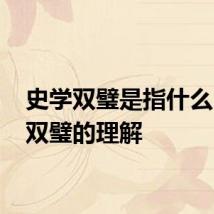 史学双璧是指什么 史学双璧的理解