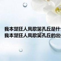 我本楚狂人凤歌笑孔丘是什么意思 我本楚狂人凤歌笑孔丘的出处