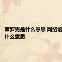 菠萝男是什么意思 网络语菠萝男什么意思