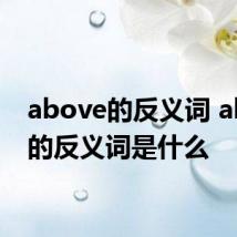 above的反义词 above的反义词是什么
