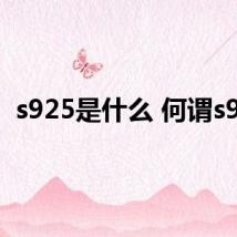 s925是什么 何谓s925