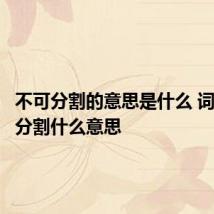 不可分割的意思是什么 词语不可分割什么意思