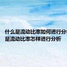 什么是流动比率如何进行分析 什么是流动比率怎样进行分析
