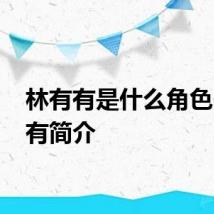林有有是什么角色 林有有简介