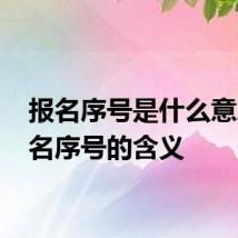 报名序号是什么意思 报名序号的含义