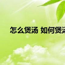 怎么煲汤 如何煲汤
