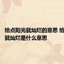 给点阳光就灿烂的意思 给点阳光就灿烂是什么意思