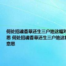 何处招魂香草还生三户地这幅对联什么意思 何处招魂香草还生三户地这幅对联的意思