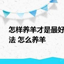 怎样养羊才是最好的方法 怎么养羊