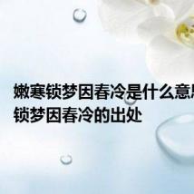 嫩寒锁梦因春冷是什么意思 嫩寒锁梦因春冷的出处
