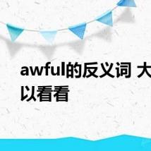 awful的反义词 大家可以看看