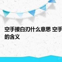 空手接白刃什么意思 空手接白刃的含义