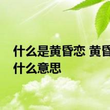 什么是黄昏恋 黄昏恋是什么意思