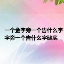 一个金字旁一个告什么字 一个金字旁一个告什么字谜底