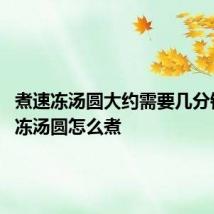 煮速冻汤圆大约需要几分钟 煮速冻汤圆怎么煮