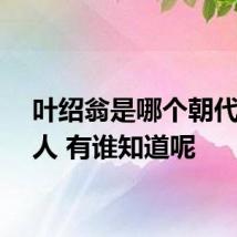 叶绍翁是哪个朝代的诗人 有谁知道呢