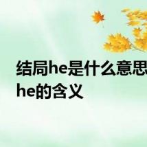结局he是什么意思 结局he的含义