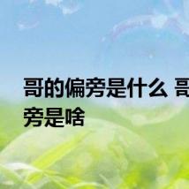 哥的偏旁是什么 哥的偏旁是啥