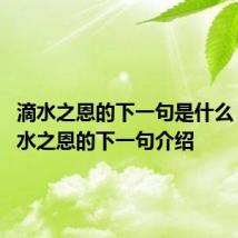 滴水之恩的下一句是什么 关于滴水之恩的下一句介绍