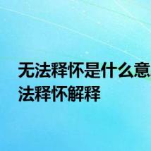 无法释怀是什么意思 无法释怀解释
