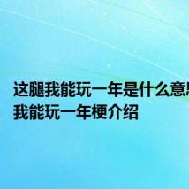 这腿我能玩一年是什么意思 这腿我能玩一年梗介绍