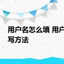 用户名怎么填 用户名填写方法