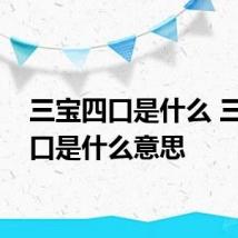 三宝四口是什么 三宝四口是什么意思