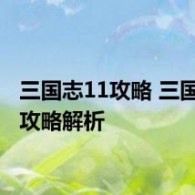 三国志11攻略 三国志11攻略解析