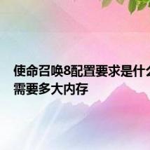 使命召唤8配置要求是什么 最低需要多大内存