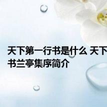 天下第一行书是什么 天下第一行书兰亭集序简介